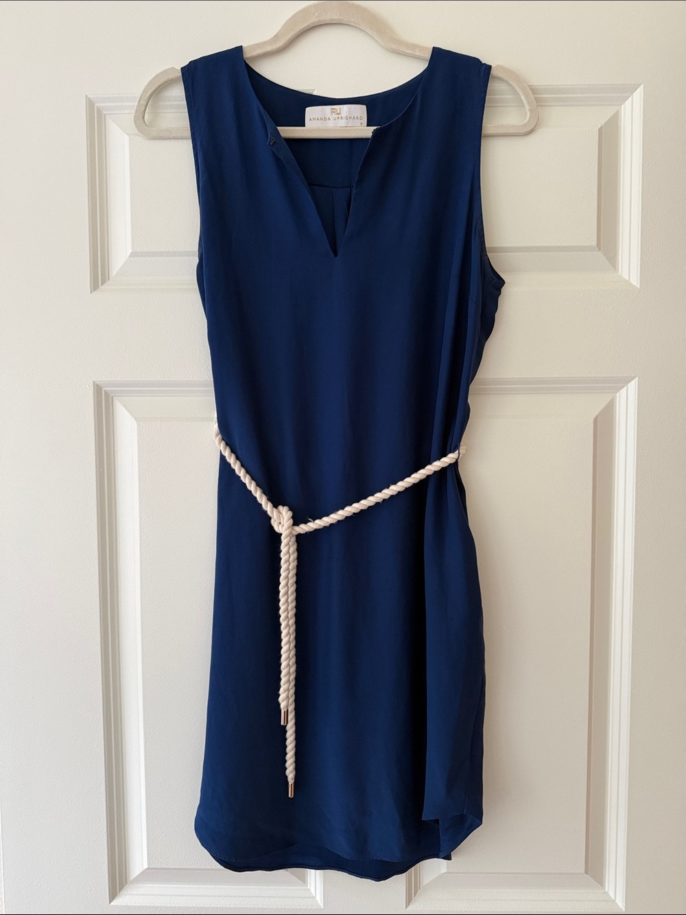 Amanda Uprichard Navy Silk Mini Dress